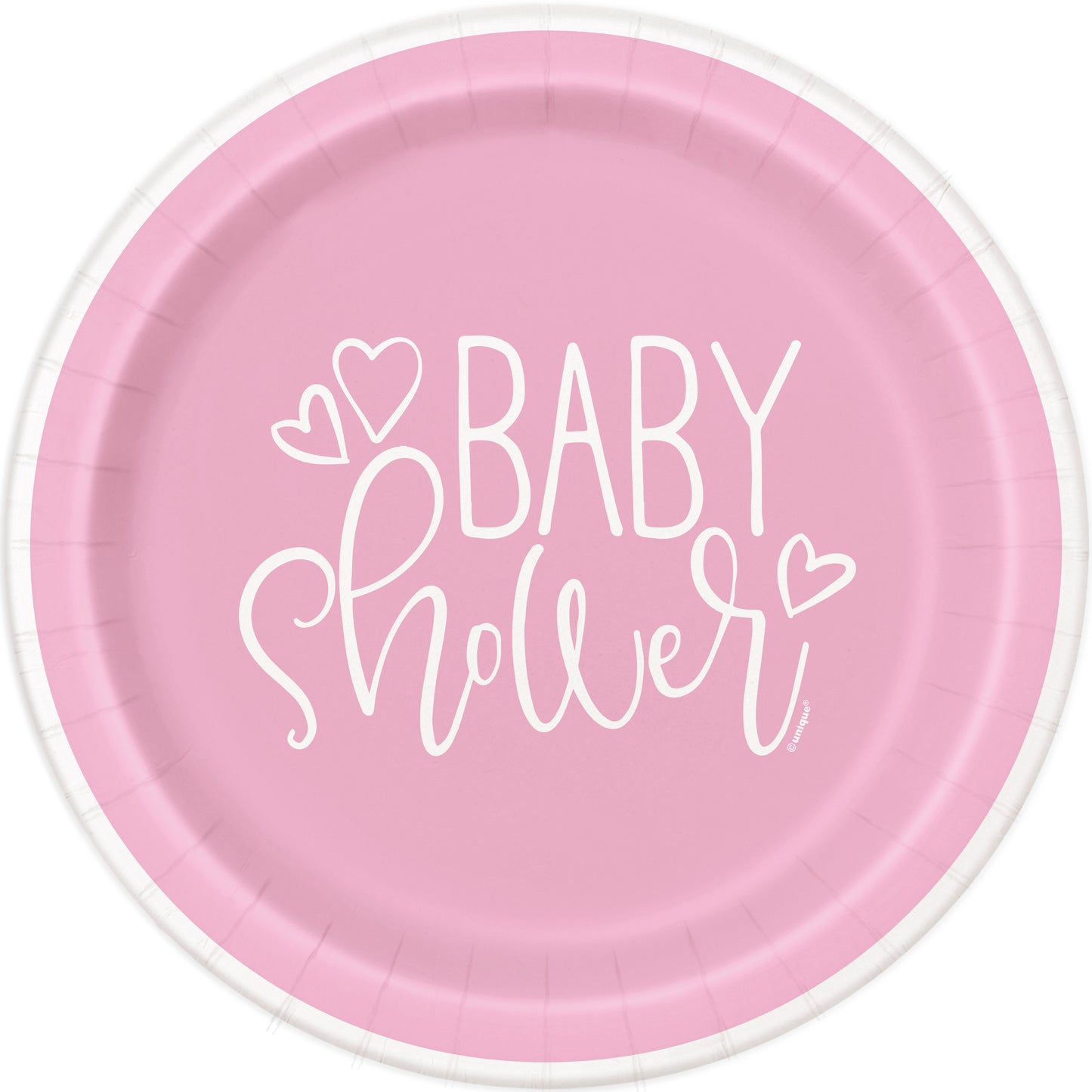 Pink Hearts Side Plates - Uk Baby Shower Co ltd