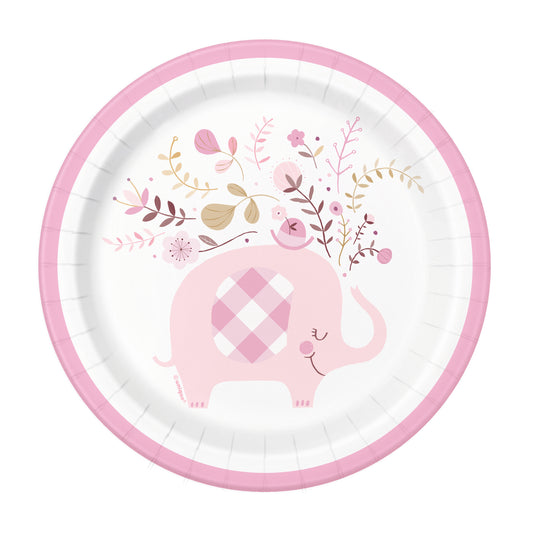 Pink Floral Elephant Side Plates