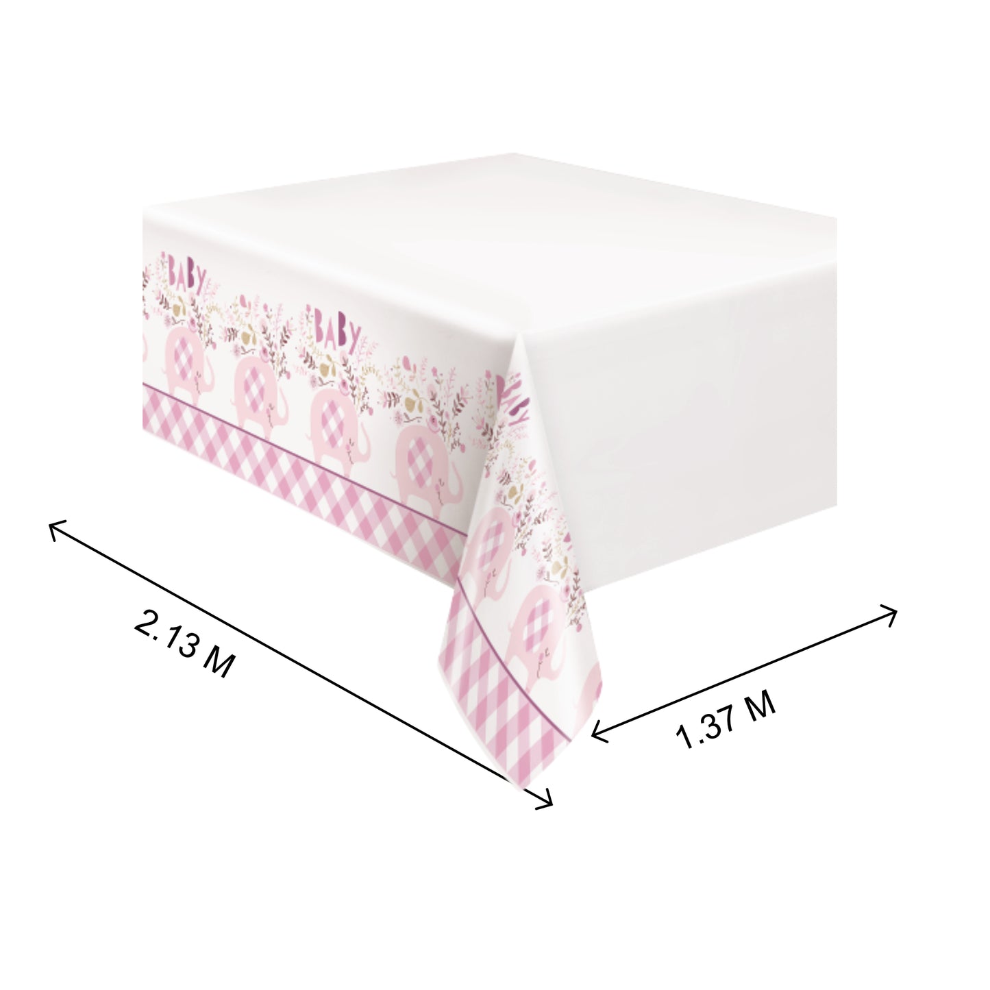 Pink Floral Elephant Tablecover
