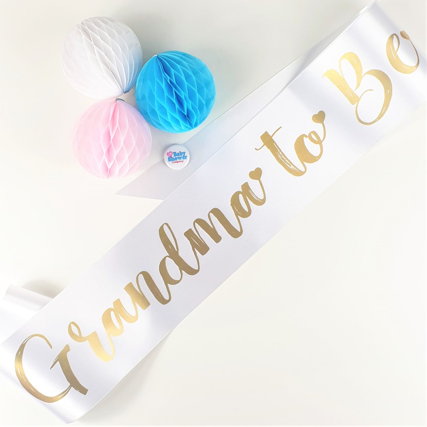 Grandma to Be Sash - White - Uk Baby Shower Co ltd