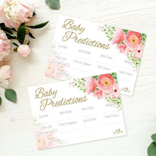 Prediction Cards - Pink Floral