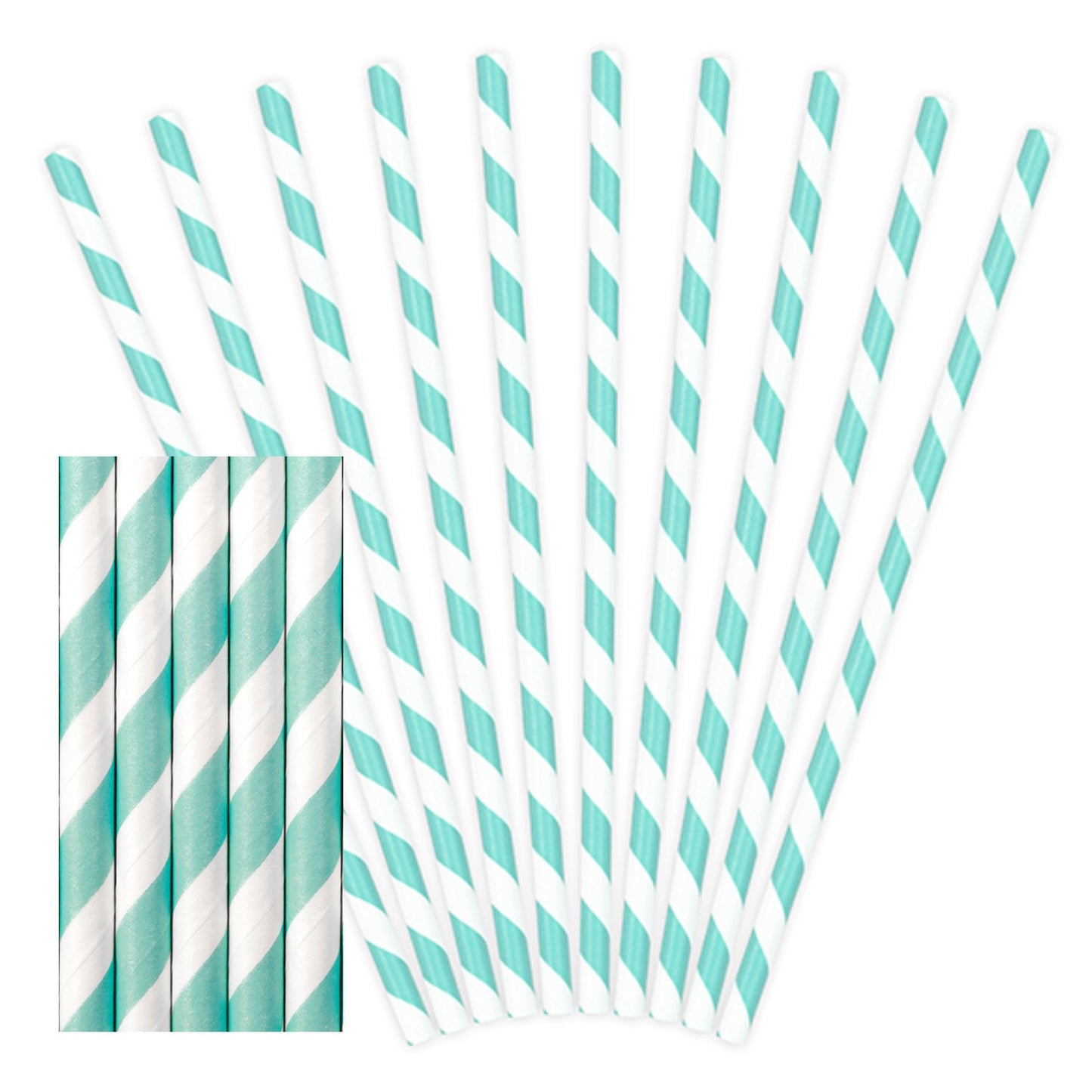 Sky Blue Paper Straws,[product type] - Baby Showers and More