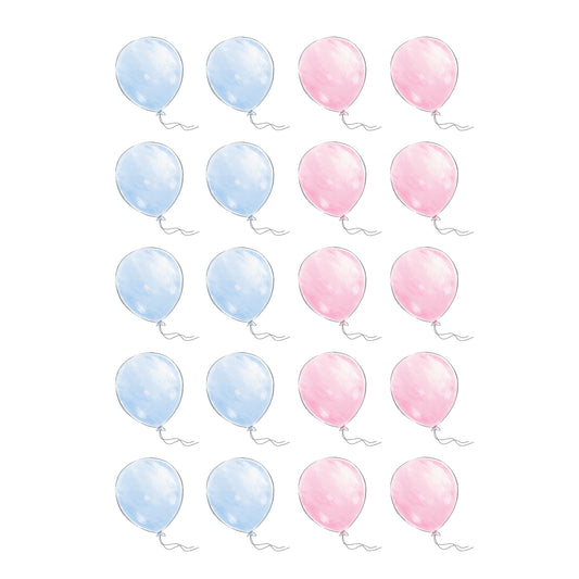 Balloon Stickers - Blue and Pink