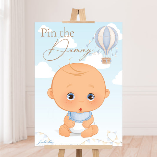 COMING SOON - Up, Up and Away Pin the Dummy Game for Baby Boy