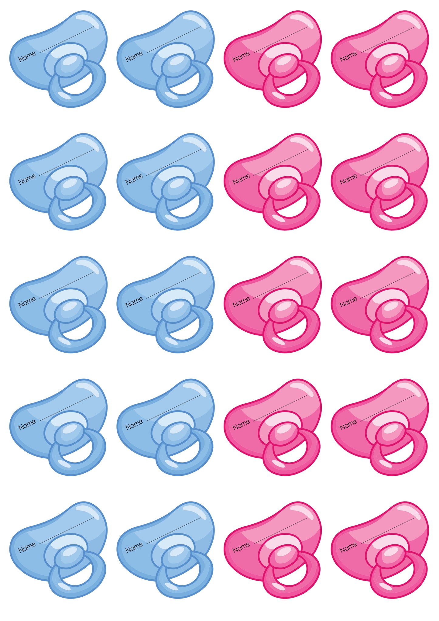Dummy Stickers - Blue and Pink