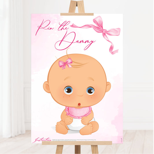 COMING SOON - Pink Baby Bow Pin the Dummy Game