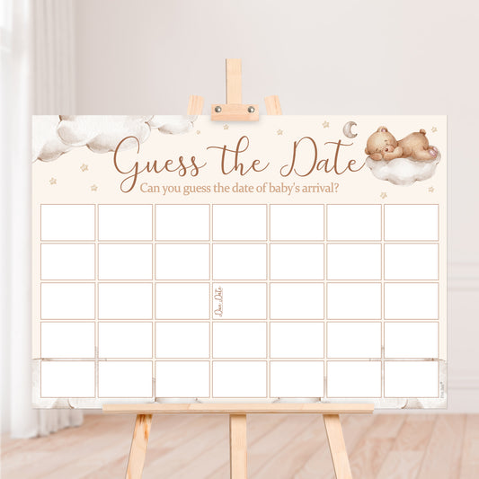 COMING SOON - Teddy Theme Guess the Date Baby Shower Activity