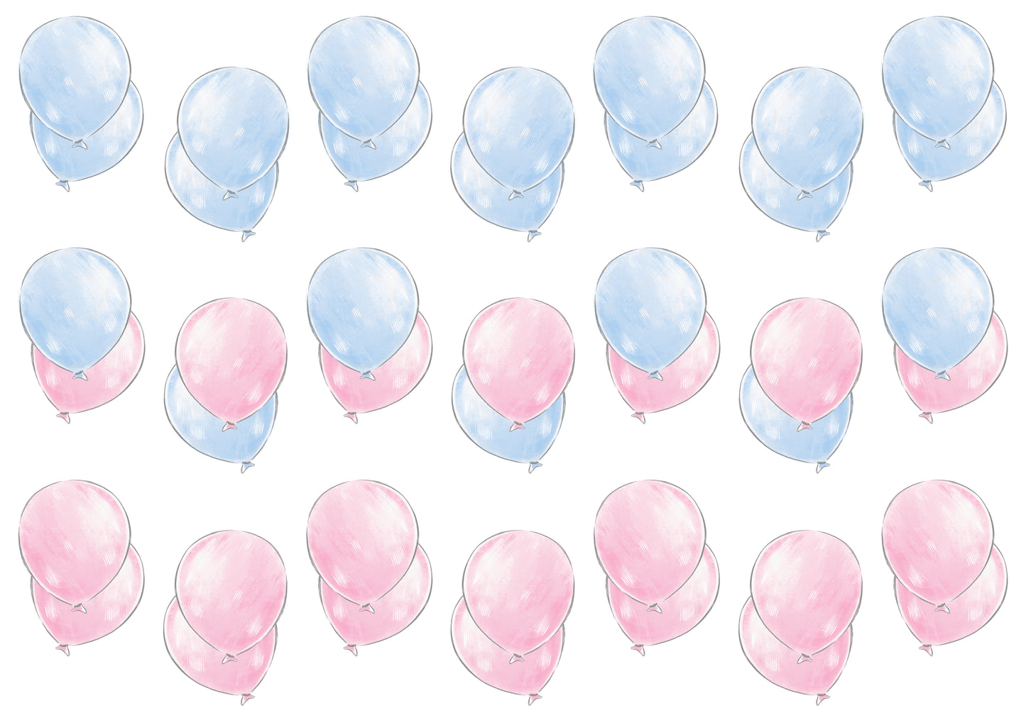 Double Balloon Stickers - Blue and Pink