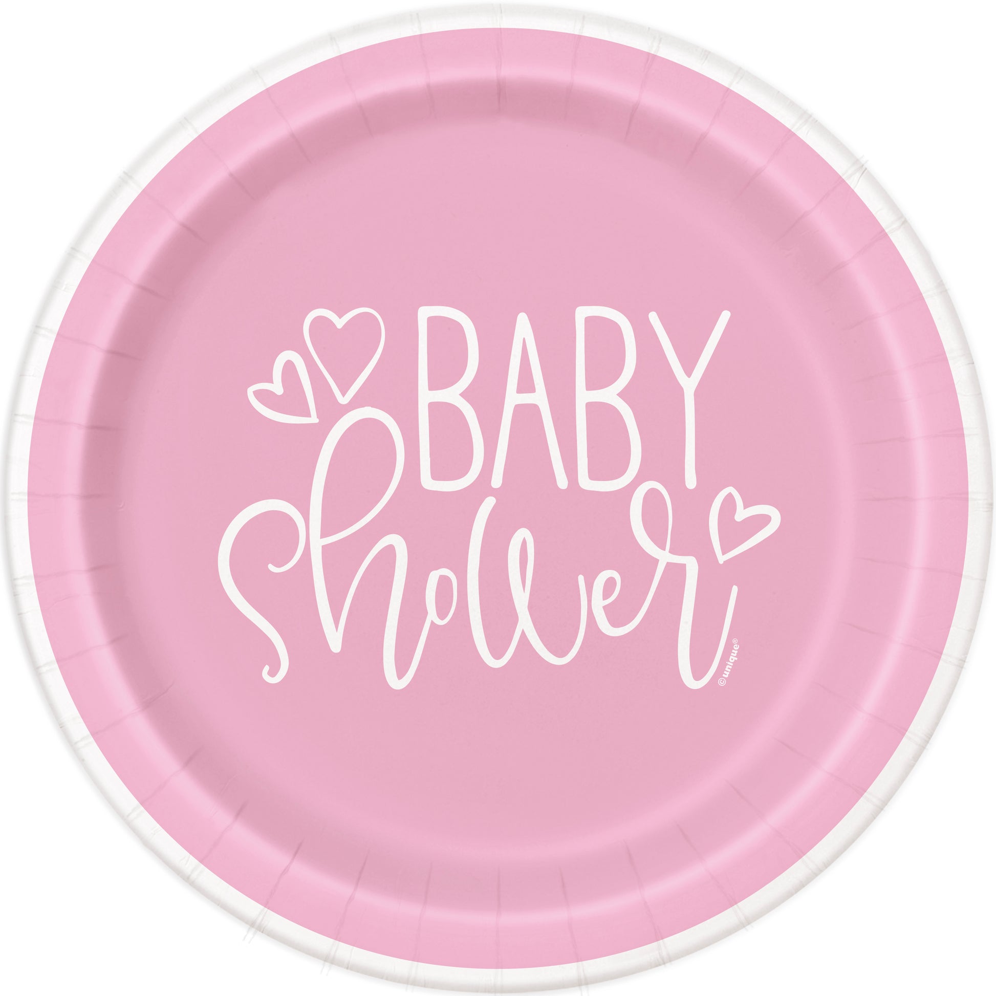 Pink Hearts Side Plates - Uk Baby Shower Co ltd