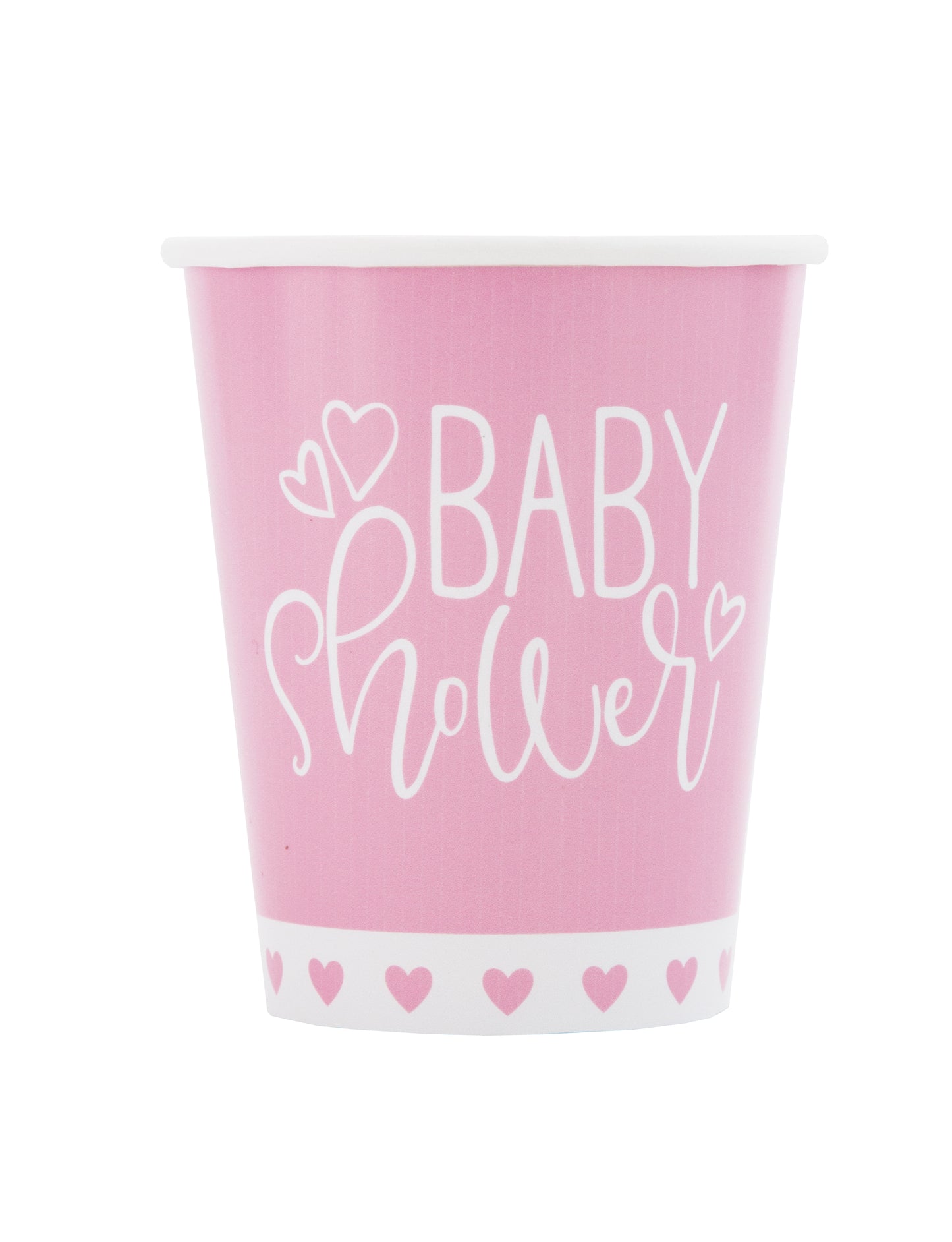 Pink Hearts Paper Cups - Uk Baby Shower Co ltd