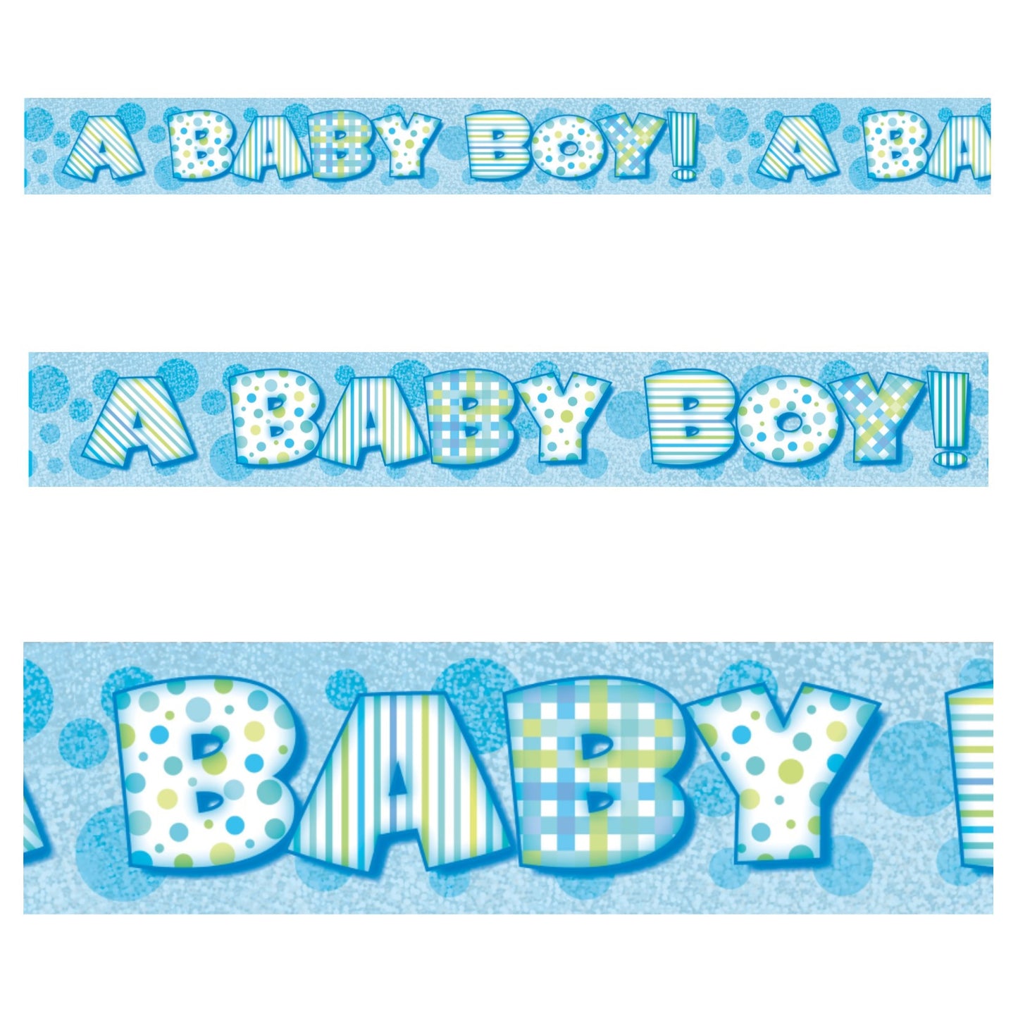 Blue Baby Boy Prismatic Foil Banner,[product type] - Baby Showers and More