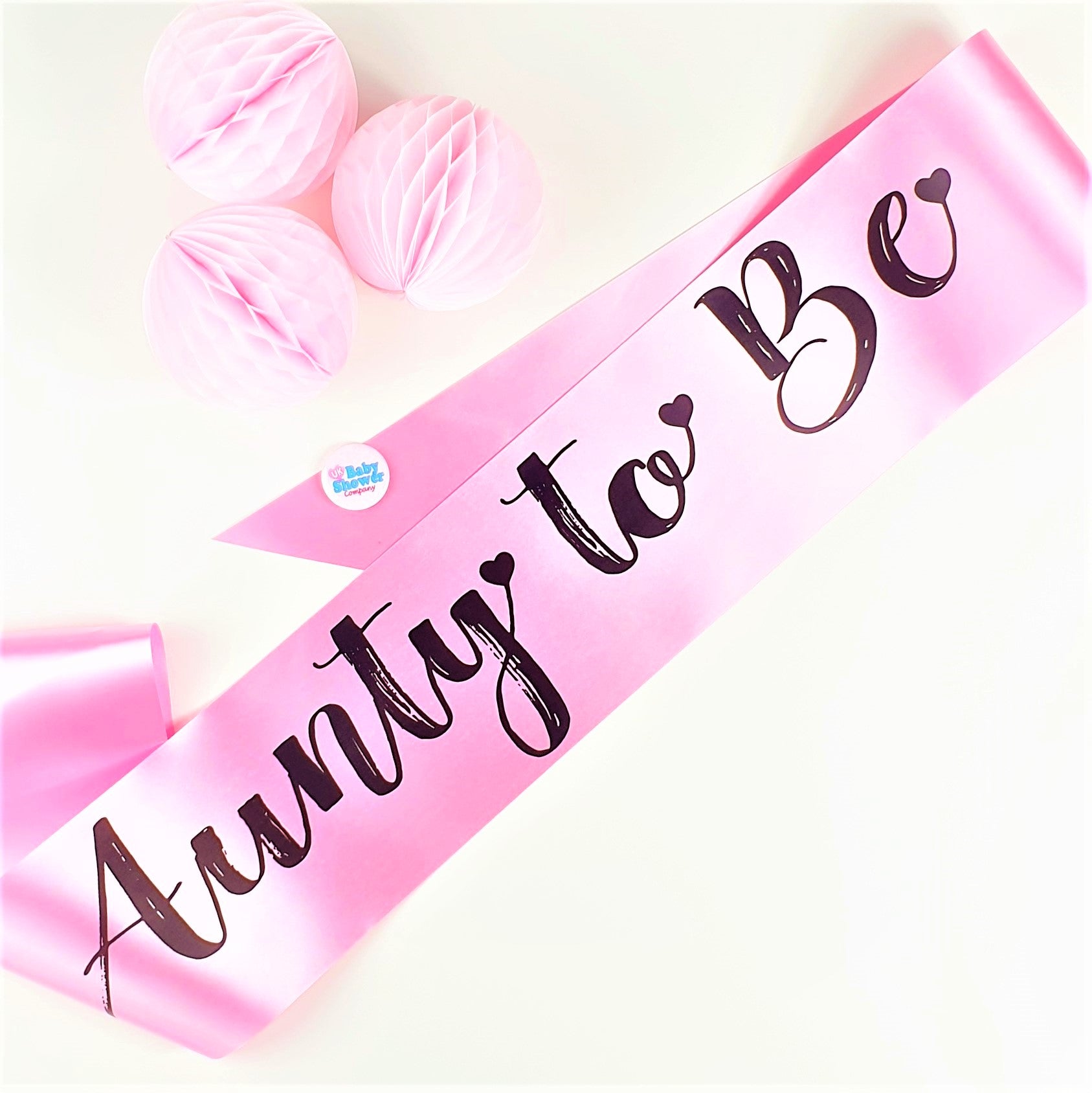 Aunty to Be Sash - Pink - Uk Baby Shower Co ltd