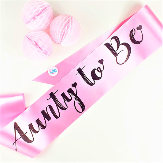 Aunty to Be Sash - Pink - Uk Baby Shower Co ltd