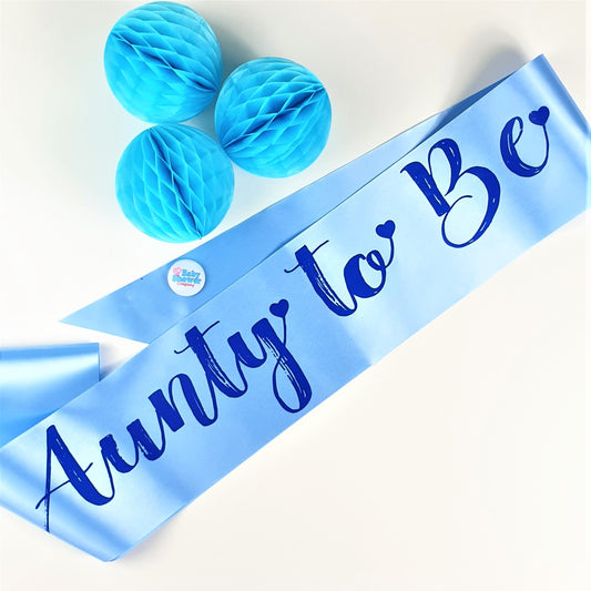 Aunty to Be Sash - Blue - Uk Baby Shower Co ltd