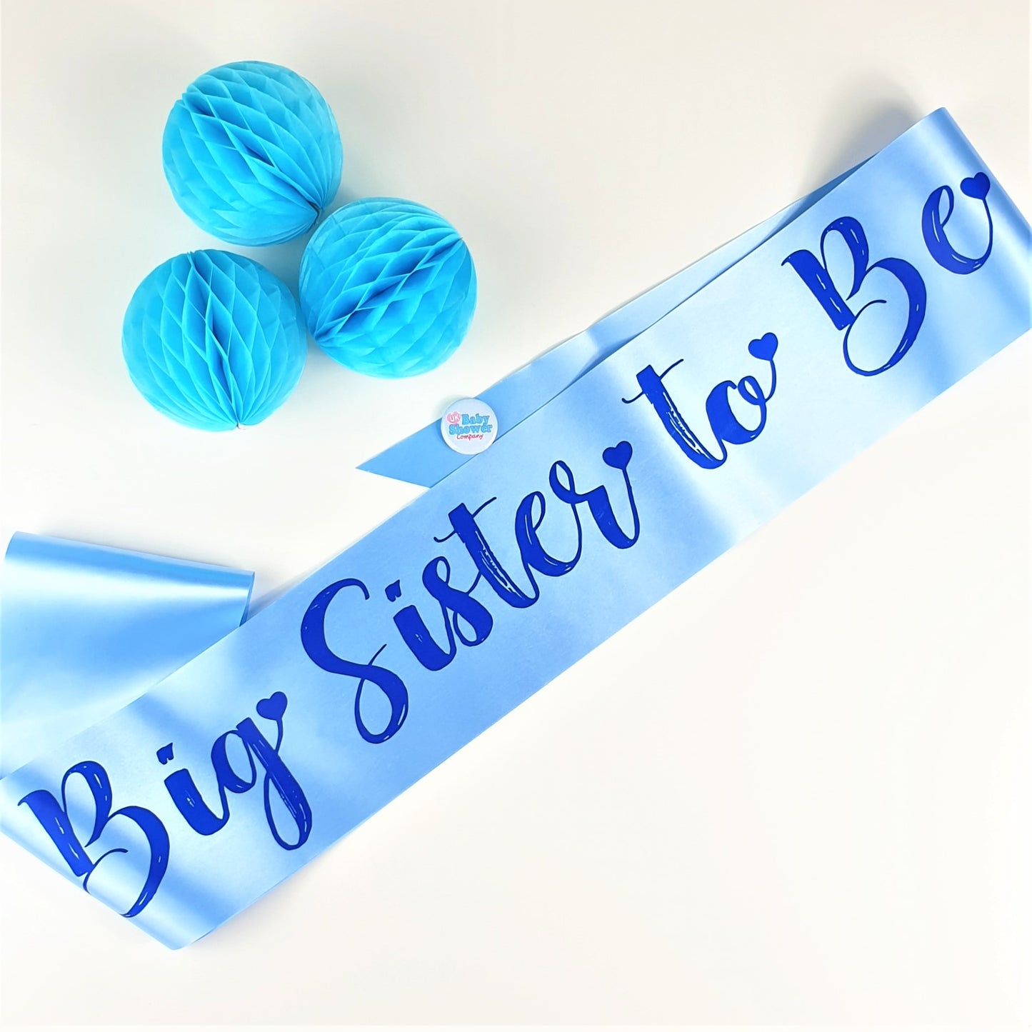 Big Sister to Be Sash Large - Blue - Uk Baby Shower Co ltd