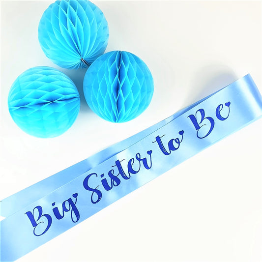 Big Sister to Be Sash Small - Blue - Uk Baby Shower Co ltd
