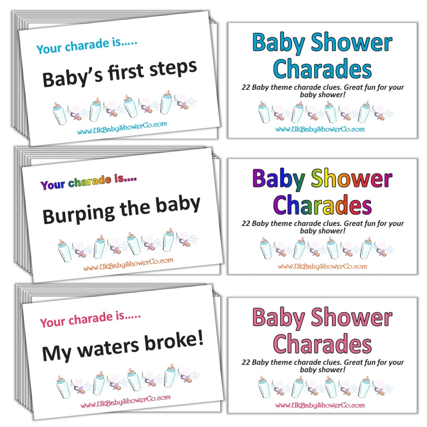 Baby Shower Charades Game - Uk Baby Shower Co ltd
