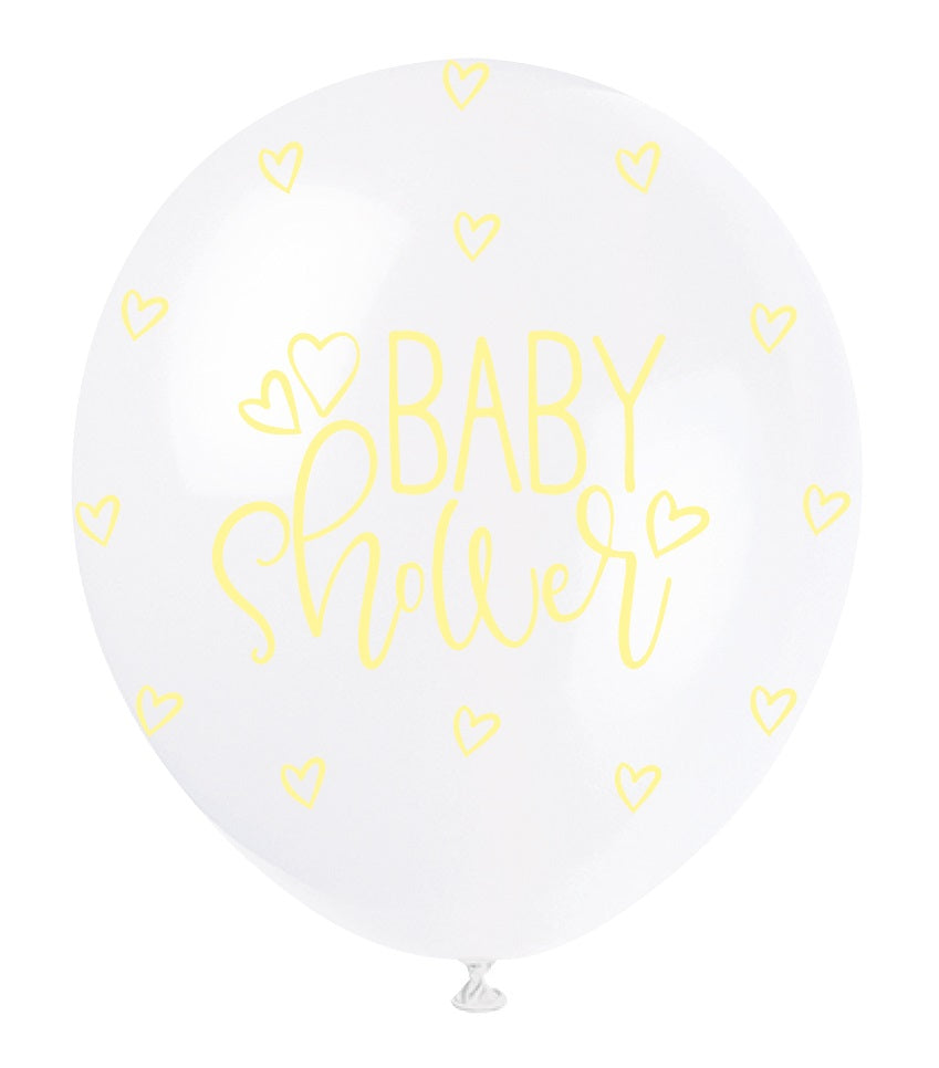 Baby Shower Pastel Hearts Balloons - Uk Baby Shower Co ltd