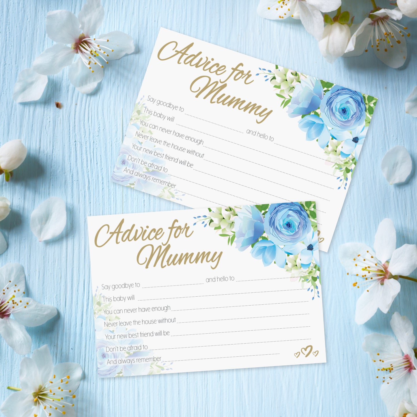 Advice Cards - Blue Floral