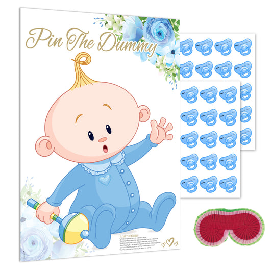 Blue Floral Pin the Dummy Game