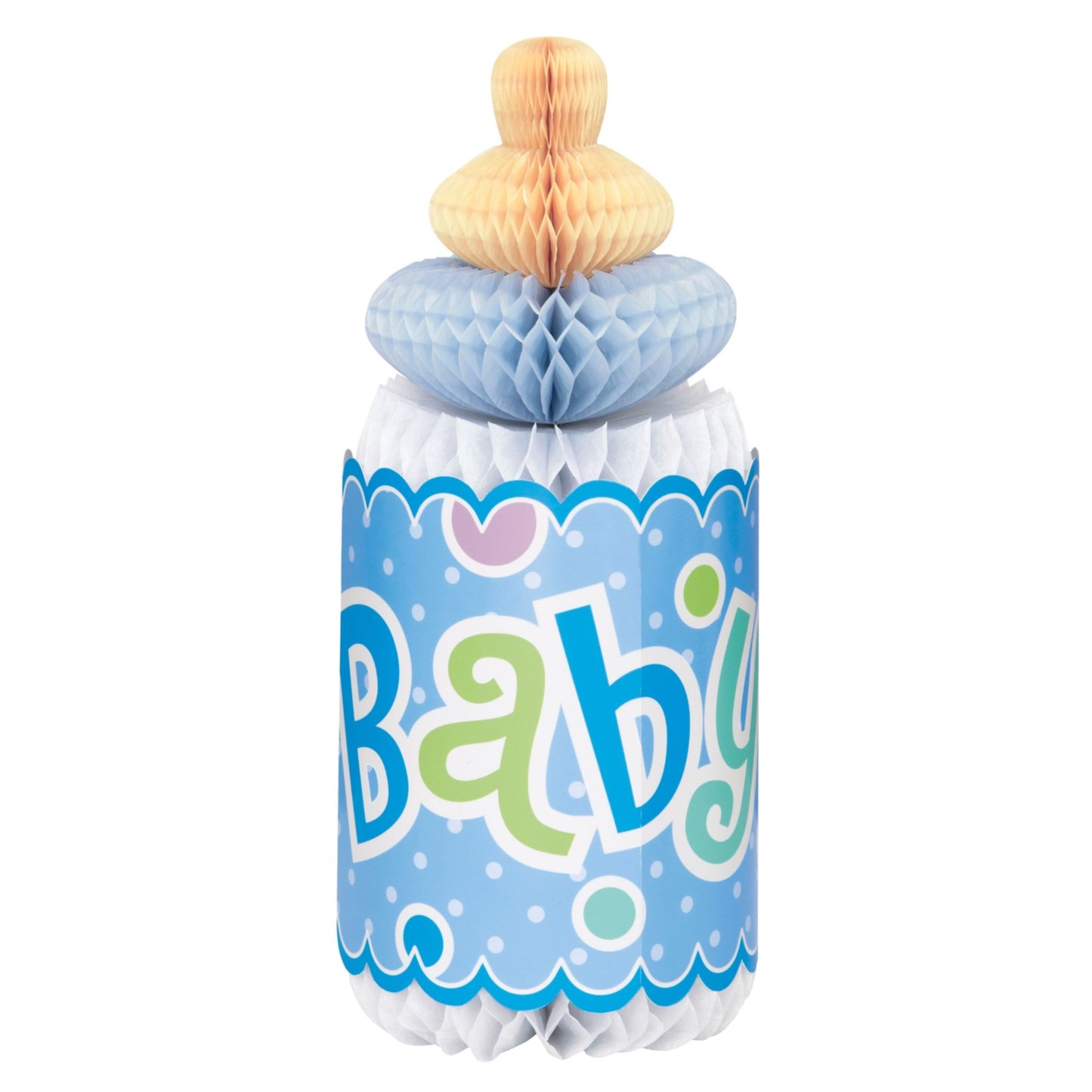 Blue Baby Honeycomb Bottle Decoration,[product type] - Baby Showers and More
