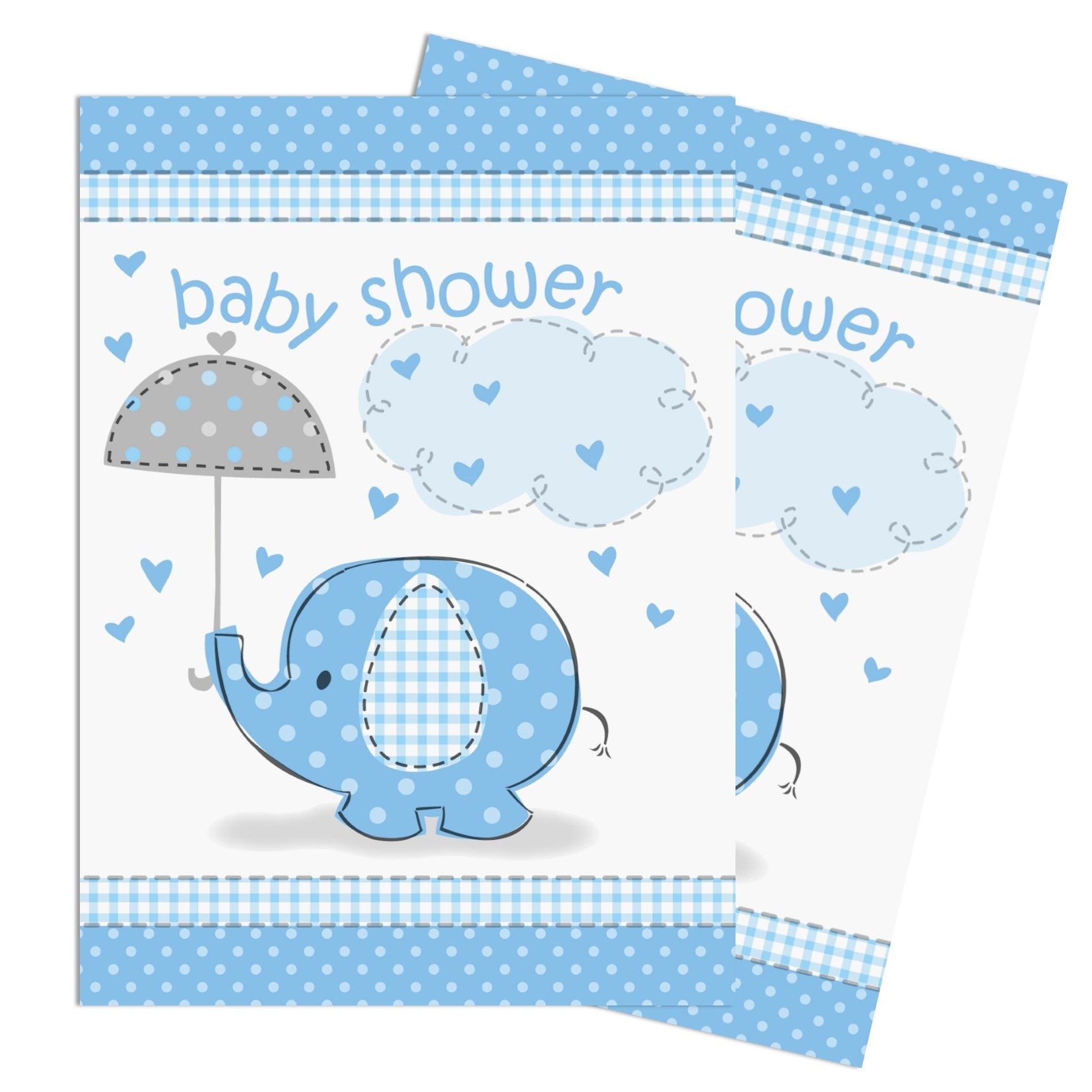 Blue Umbrellaphant Invitations,[product type] - Baby Showers and More