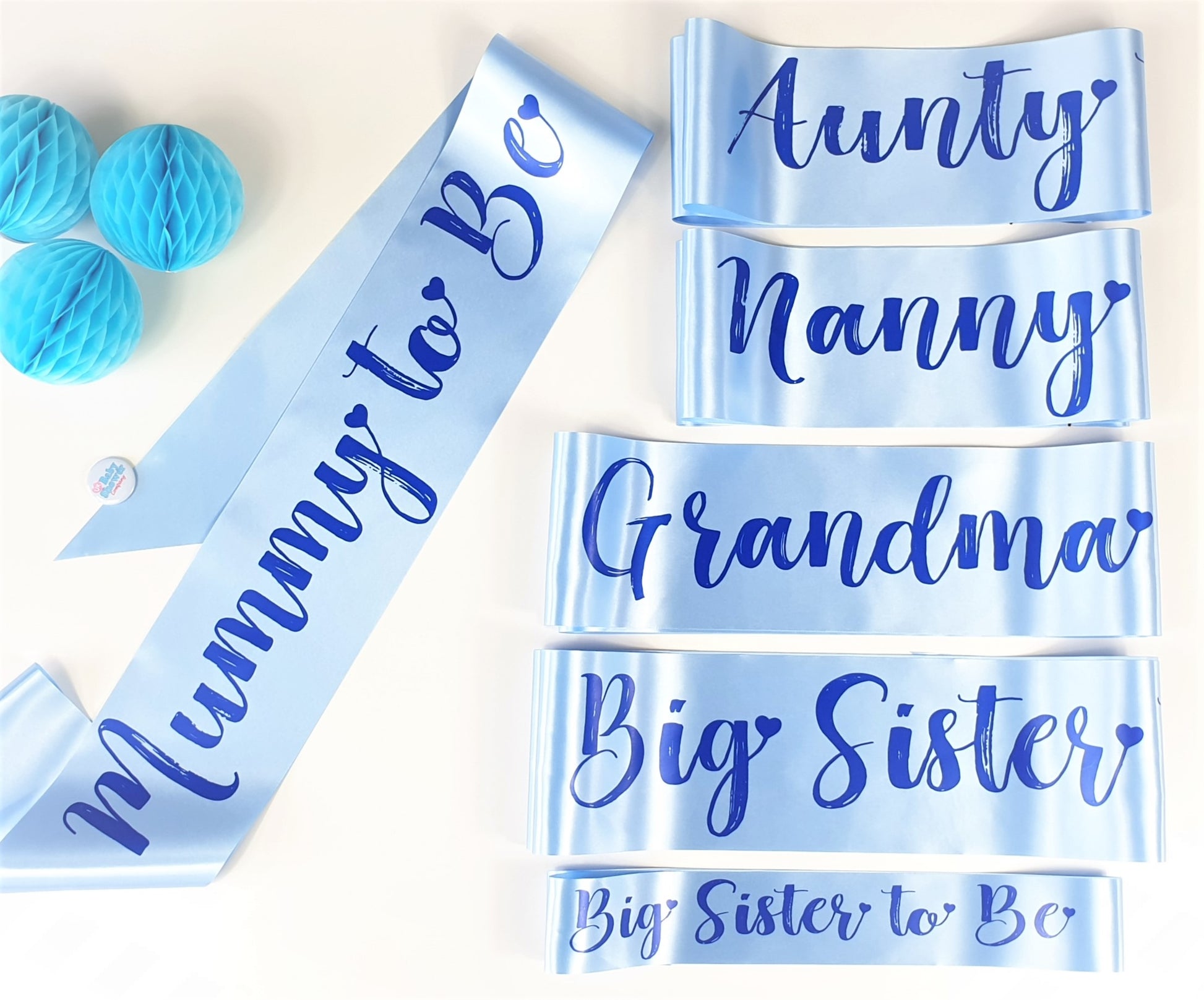 Big Sister to Be Sash Small - Blue - Uk Baby Shower Co ltd