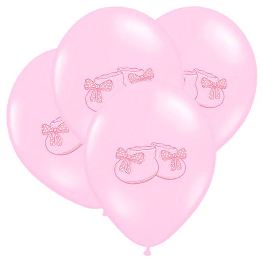 Pink Baby Bootees Balloons,[product type] - Baby Showers and More