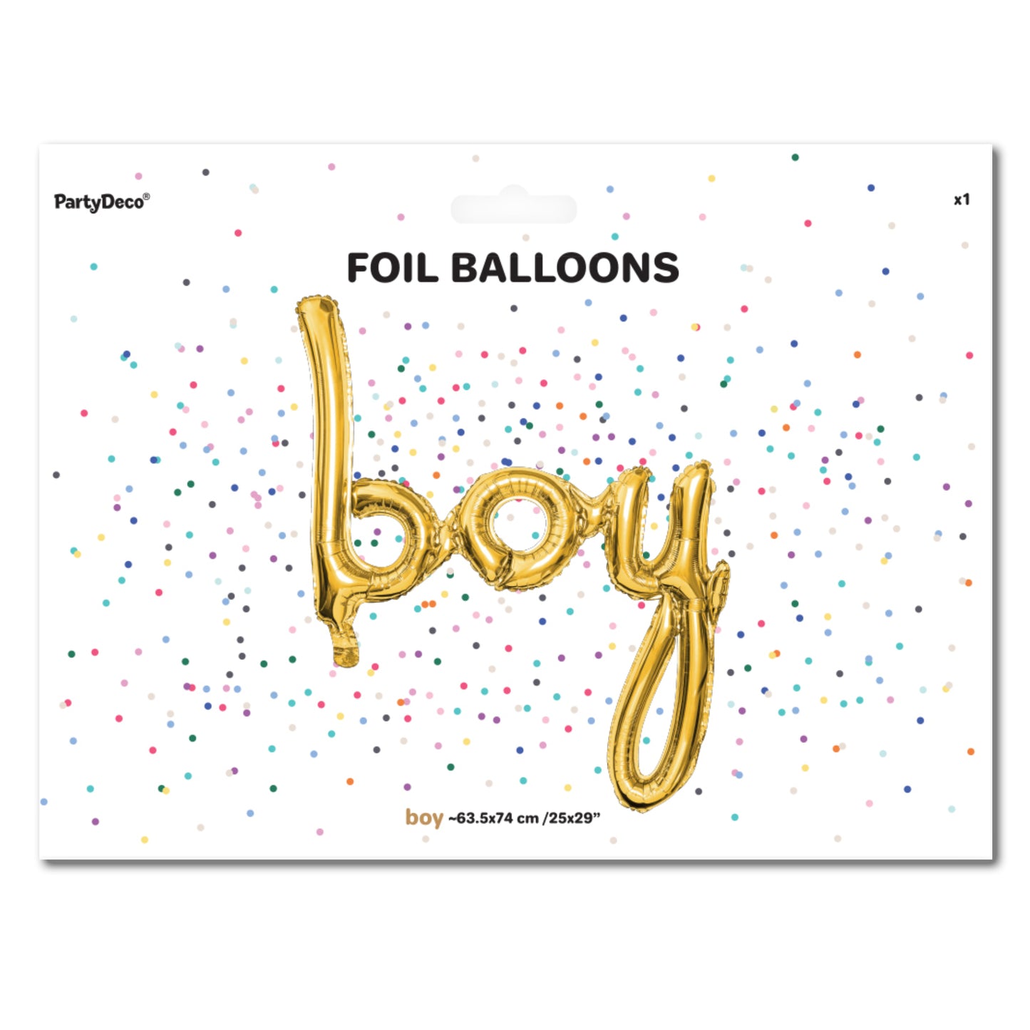 Gold BOY Phrase Balloon Banner