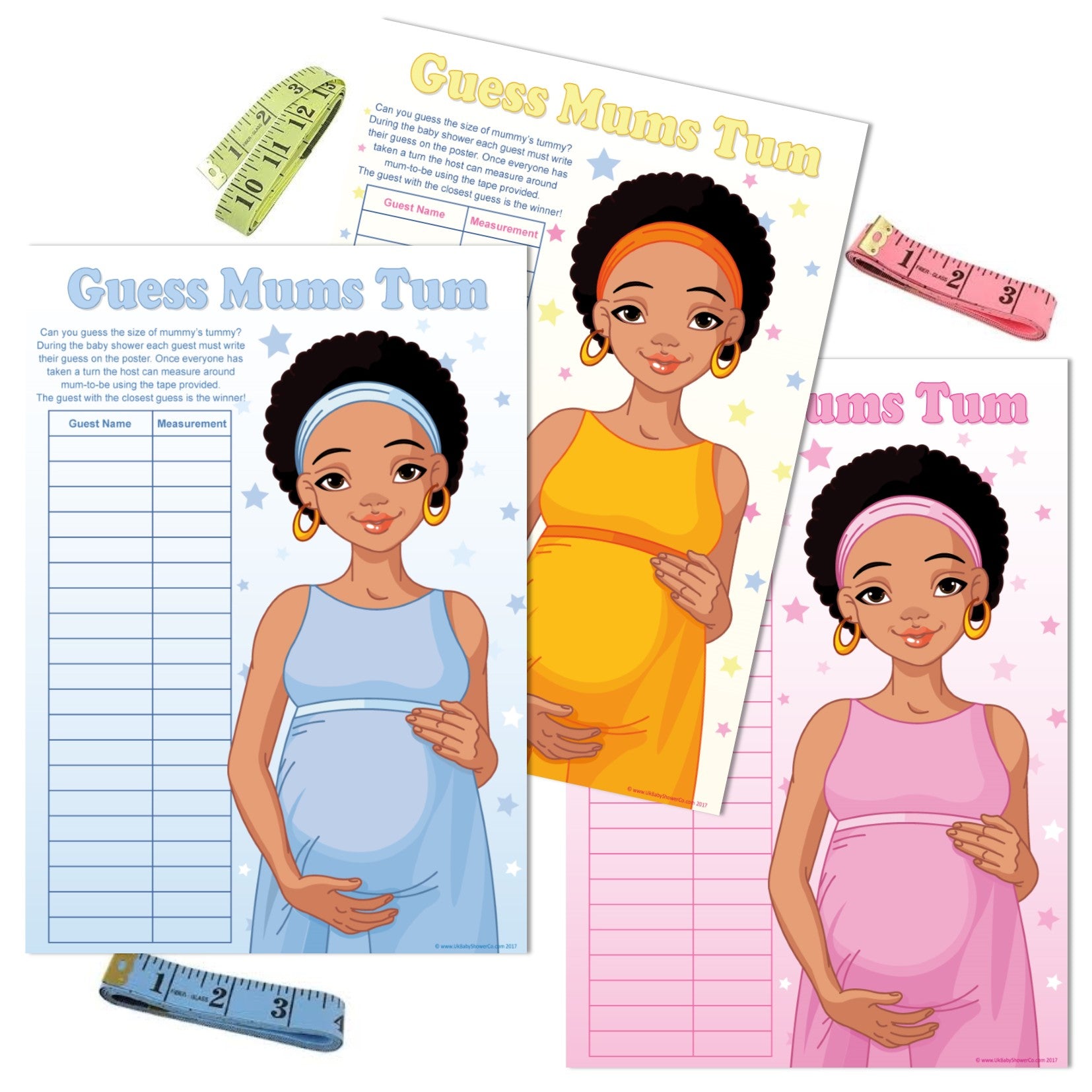 Stars Ethnic Guess Mums Tum Party Game,[product type] - Baby Showers and More