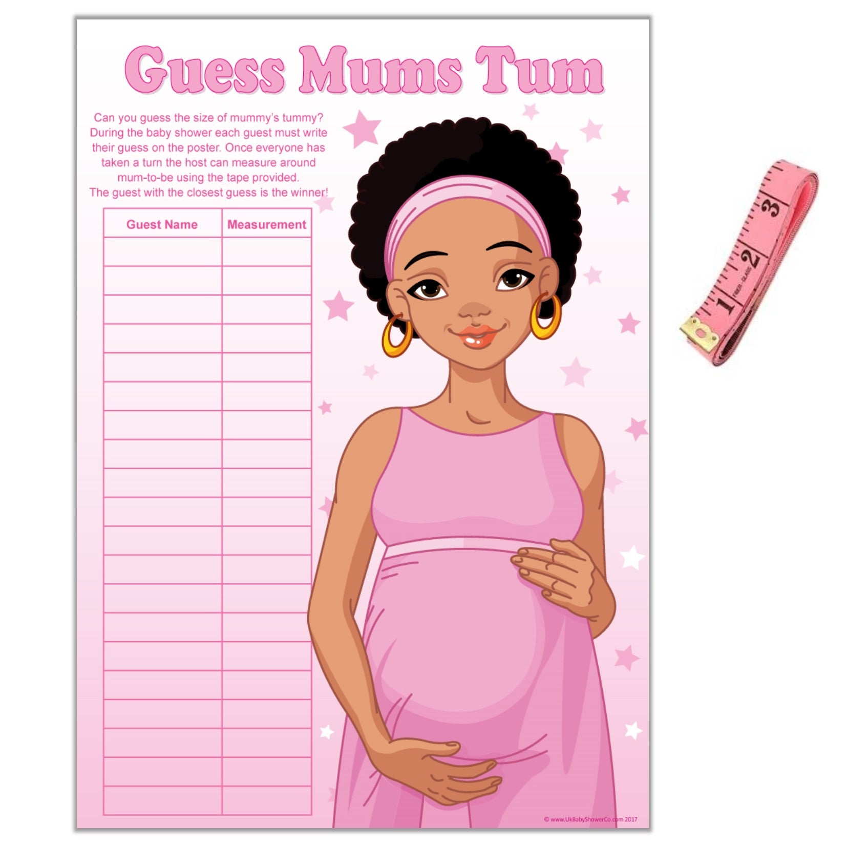 Stars Ethnic Guess Mums Tum Party Game,[product type] - Baby Showers and More