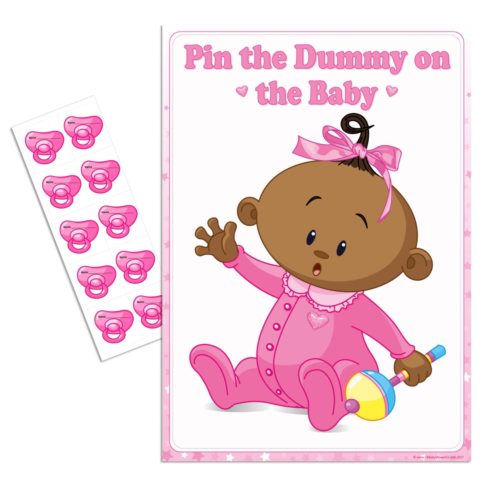 Ethnic Pin the Dummy Game - Where's My Dummy - Uk Baby Shower Co ltd