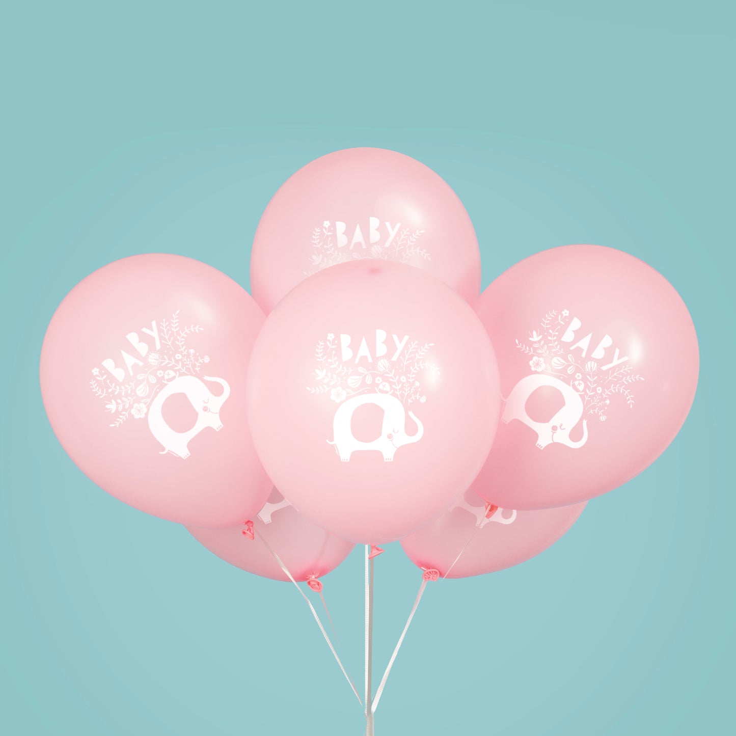 Pink Floral Elephant Balloons