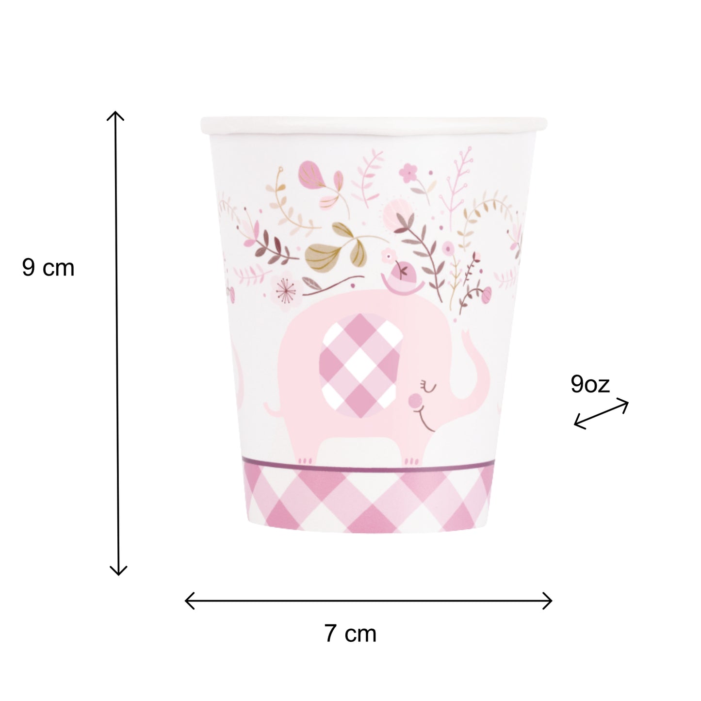Pink Floral Elephant Cups