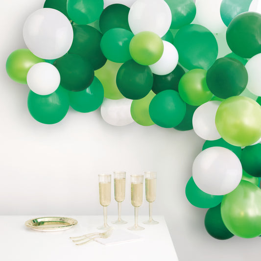 Green and White Balloon Arch Kit DIY