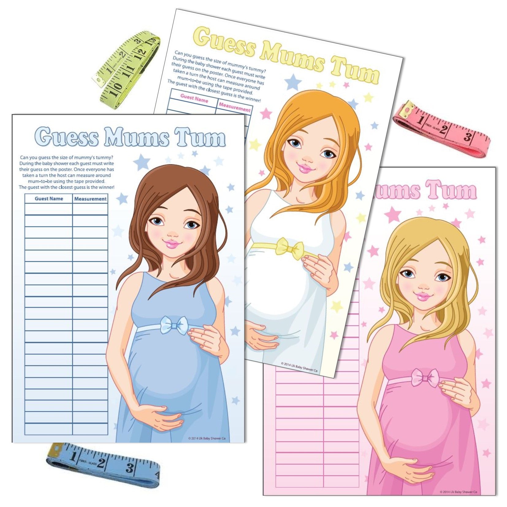 Stars Guess Mums Tum Party Game,[product type] - Baby Showers and More