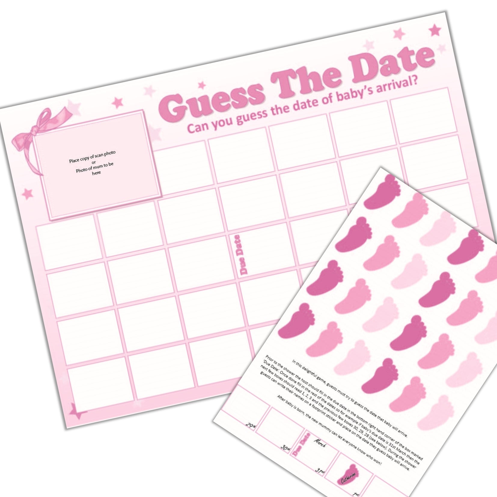 Stars Guess The Date Sweepstake Game,[product type] - Baby Showers and More