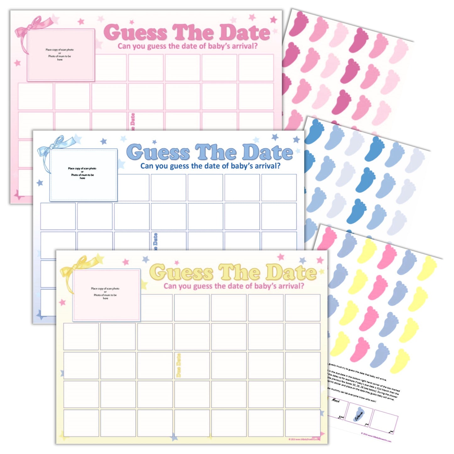 Stars Guess The Date Sweepstake Game,[product type] - Baby Showers and More