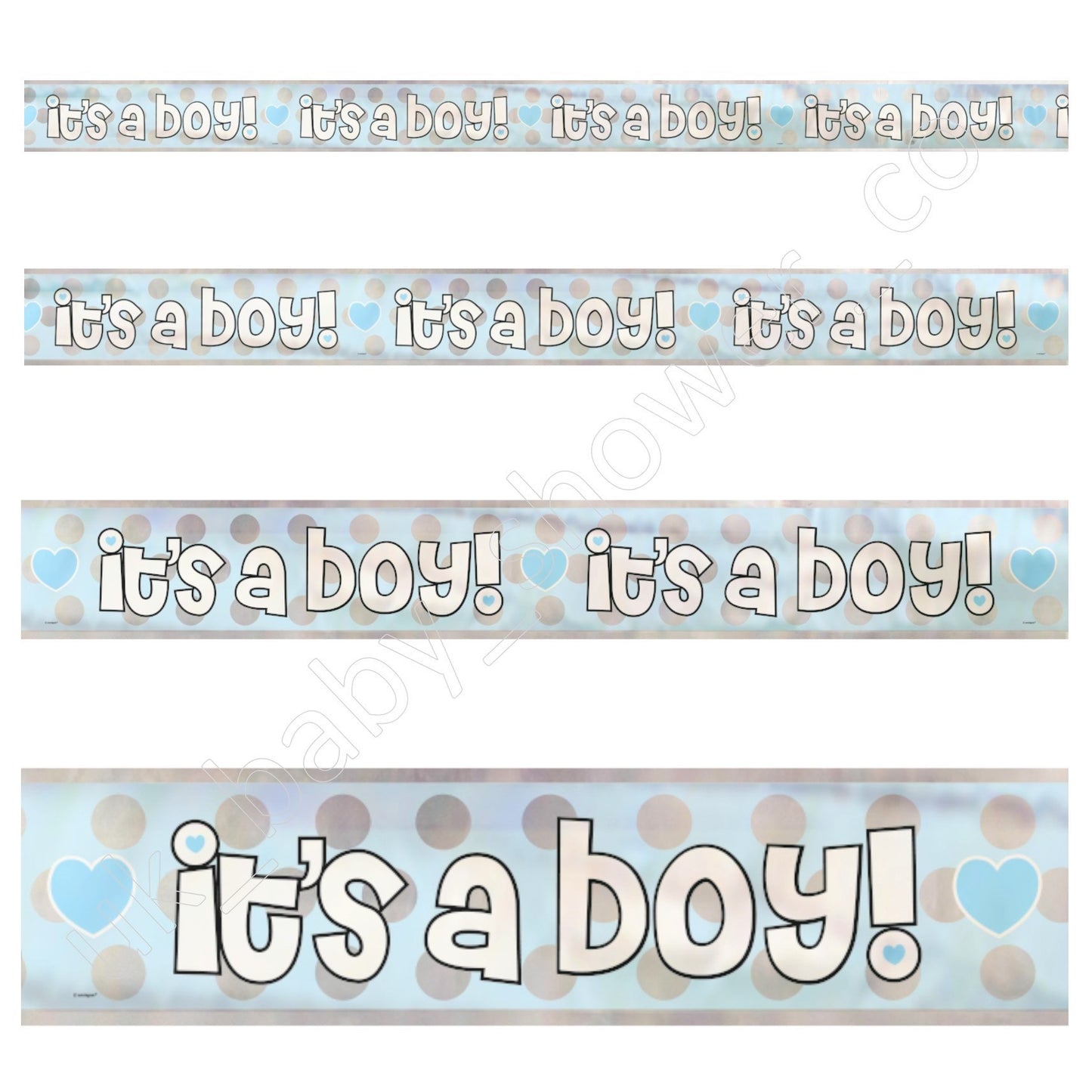 Its a Boy Polka Foil Banner - Uk Baby Shower Co ltd