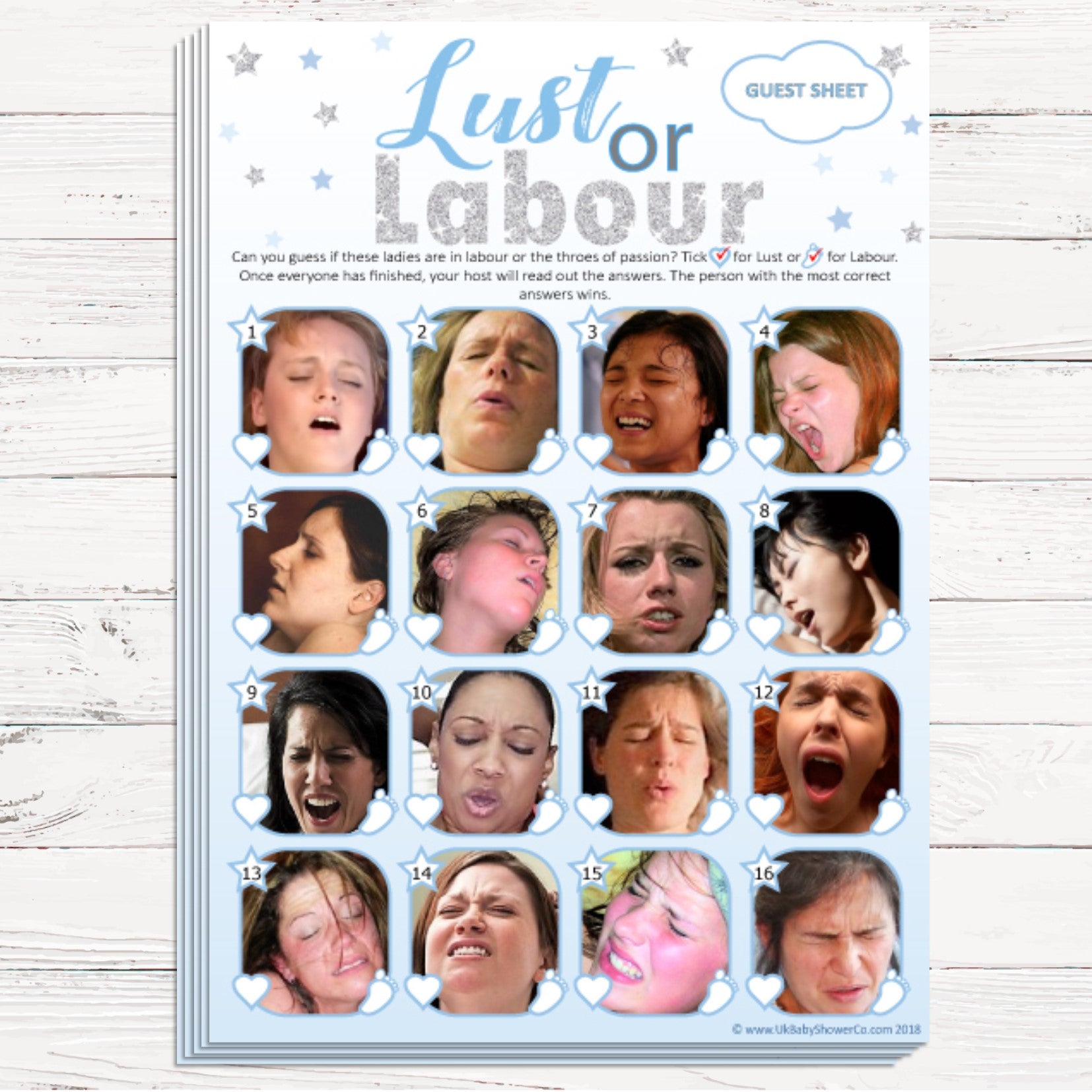 Labour or Lust Party Game - Uk Baby Shower Co ltd