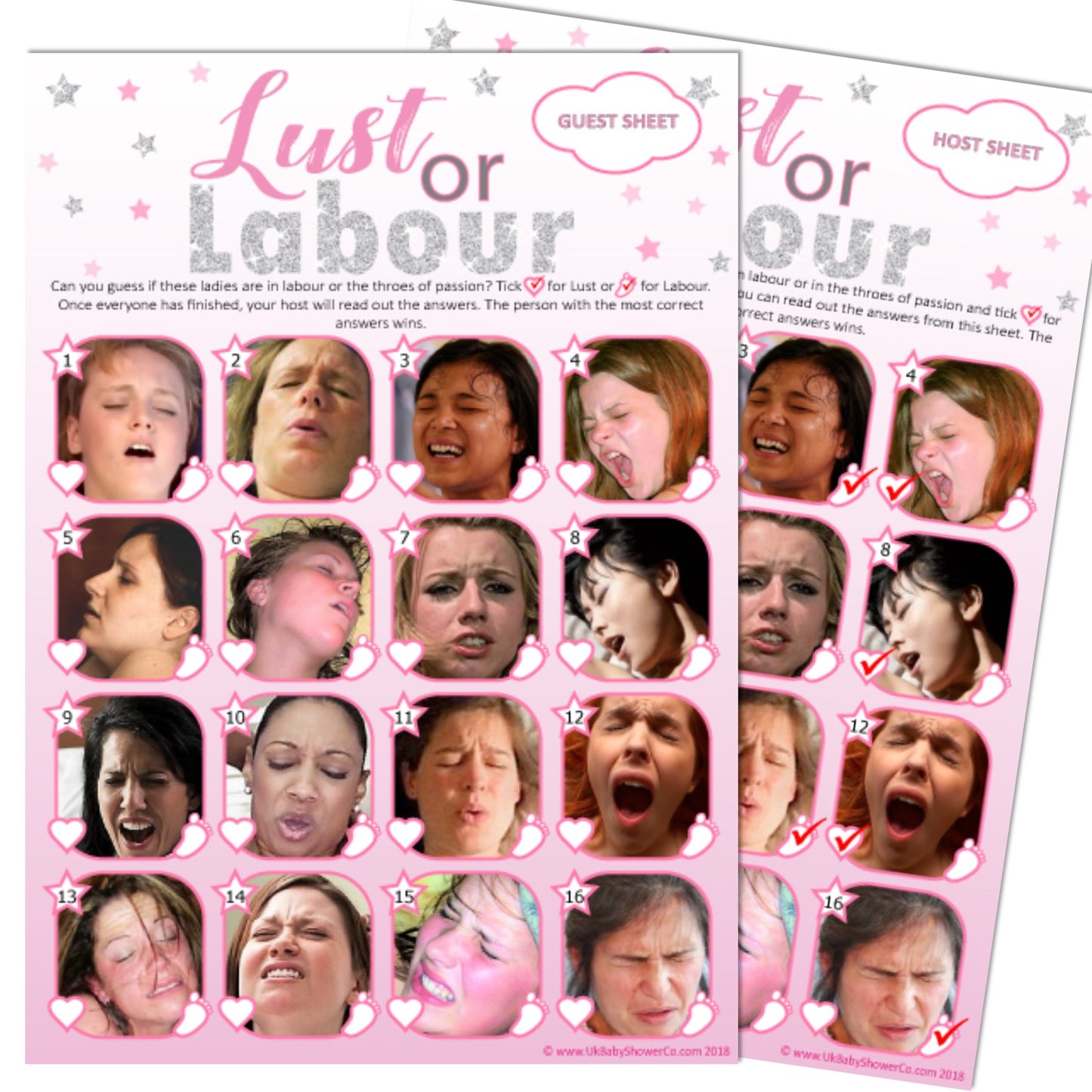 Labour or Lust Party Game - Uk Baby Shower Co ltd