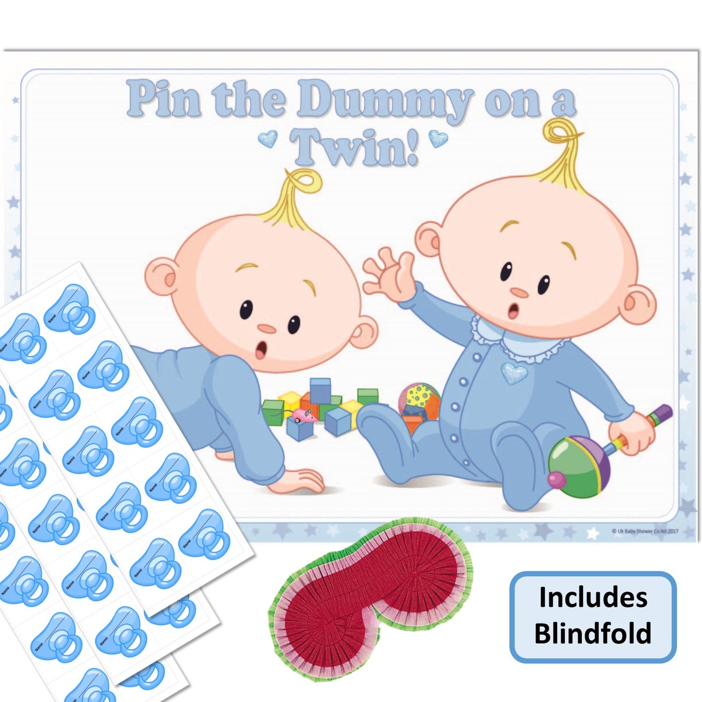 Pin the Dummy on a Twin Party Game Stars Theme,[product type] - Baby Showers and More