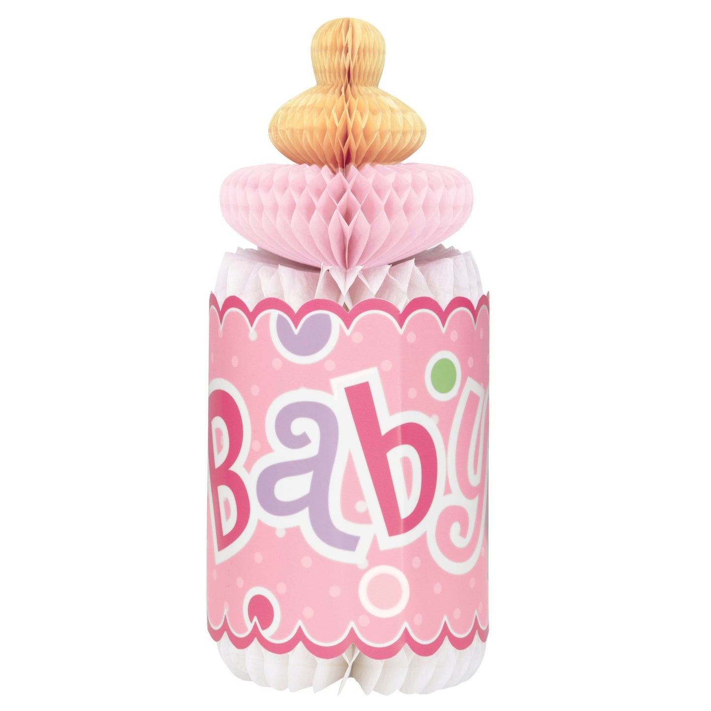 Pink Baby Honeycomb Bottle Decoration,[product type] - Baby Showers and More