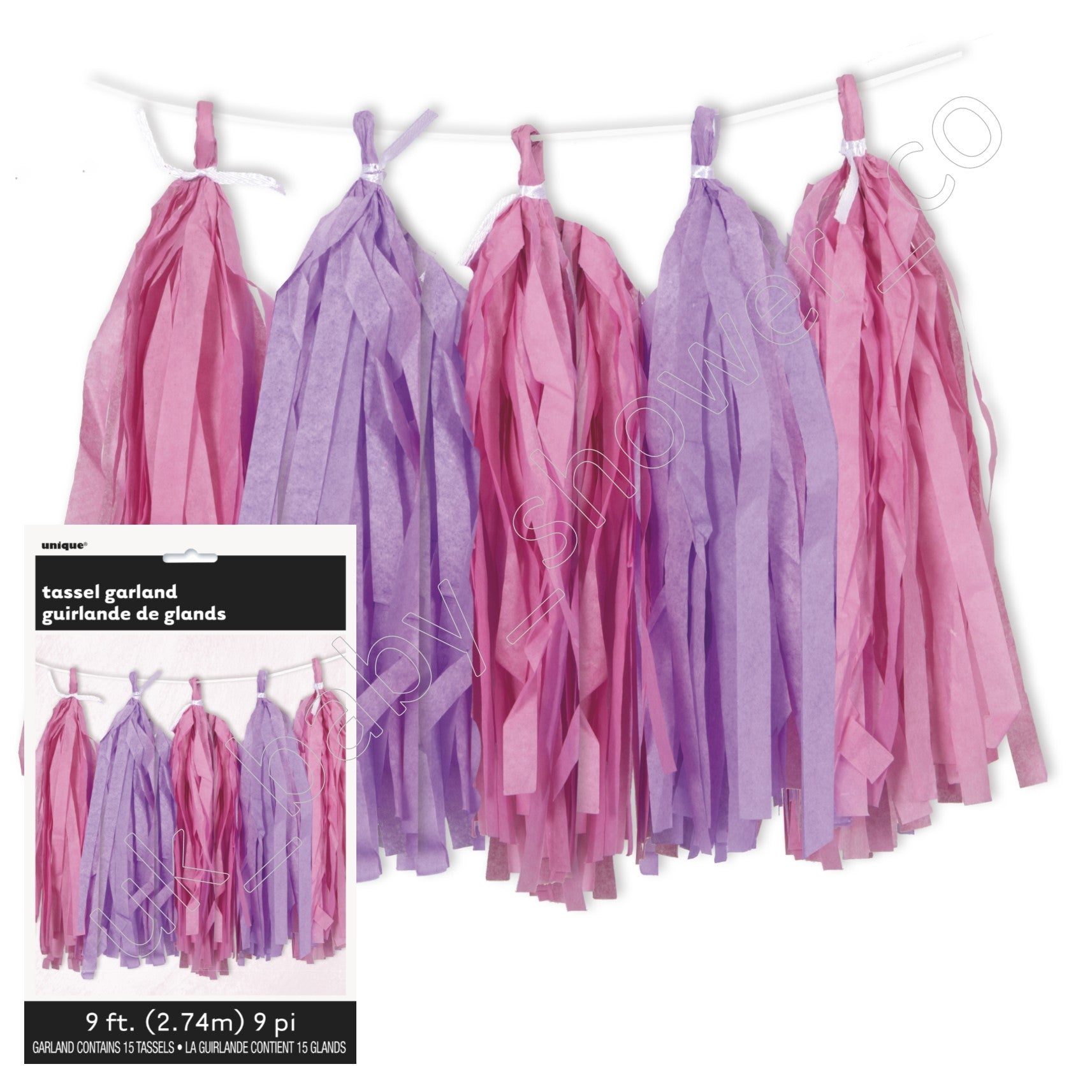 Pink Paper Tassel Garland - Uk Baby Shower Co ltd