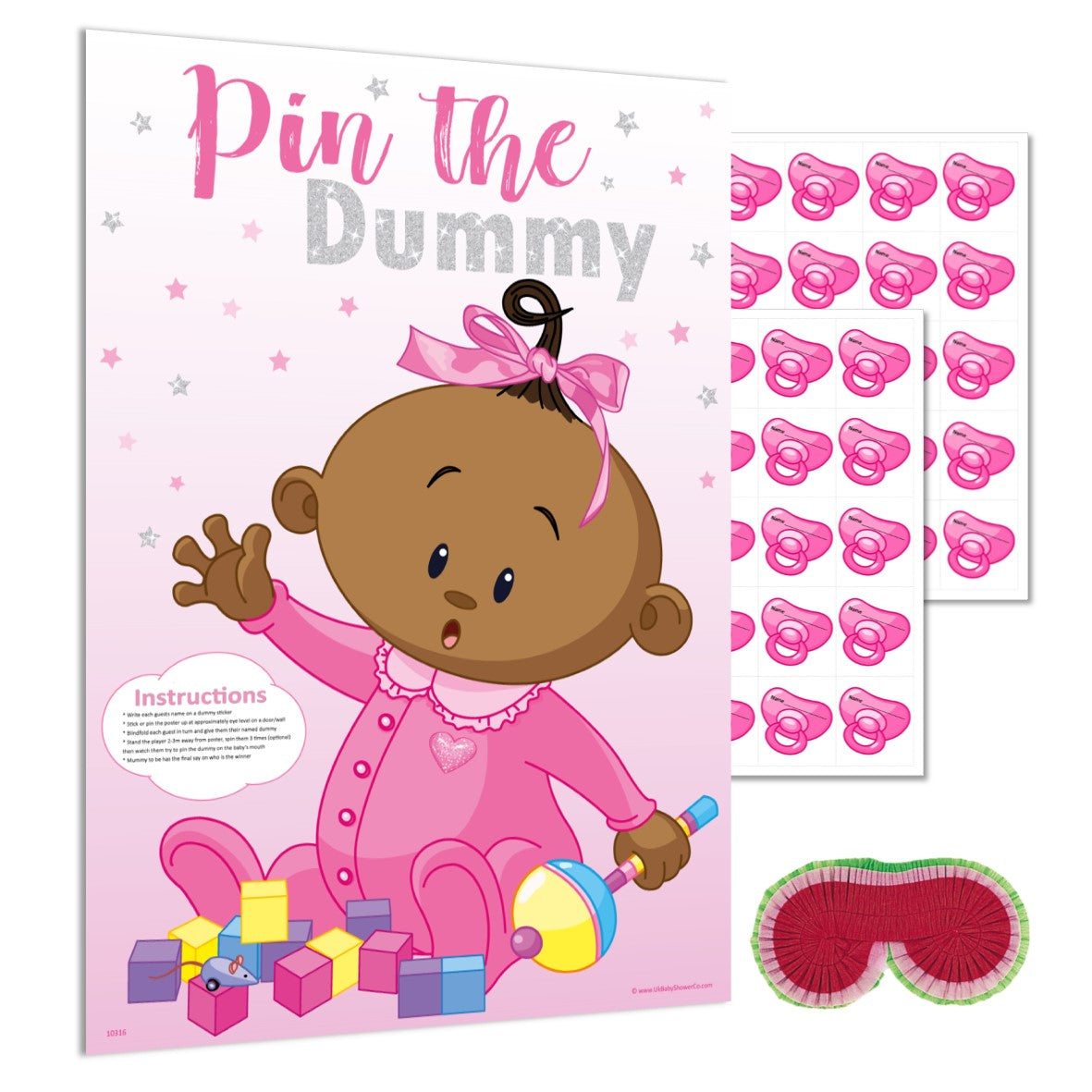 Pink Stars Pin the Dummy Game Ethnic