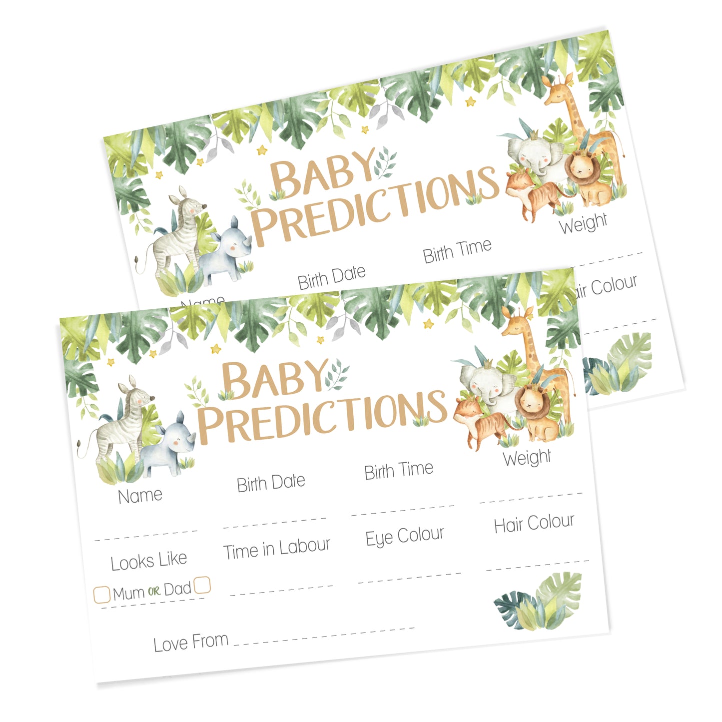 Baby Safari Prediction Cards