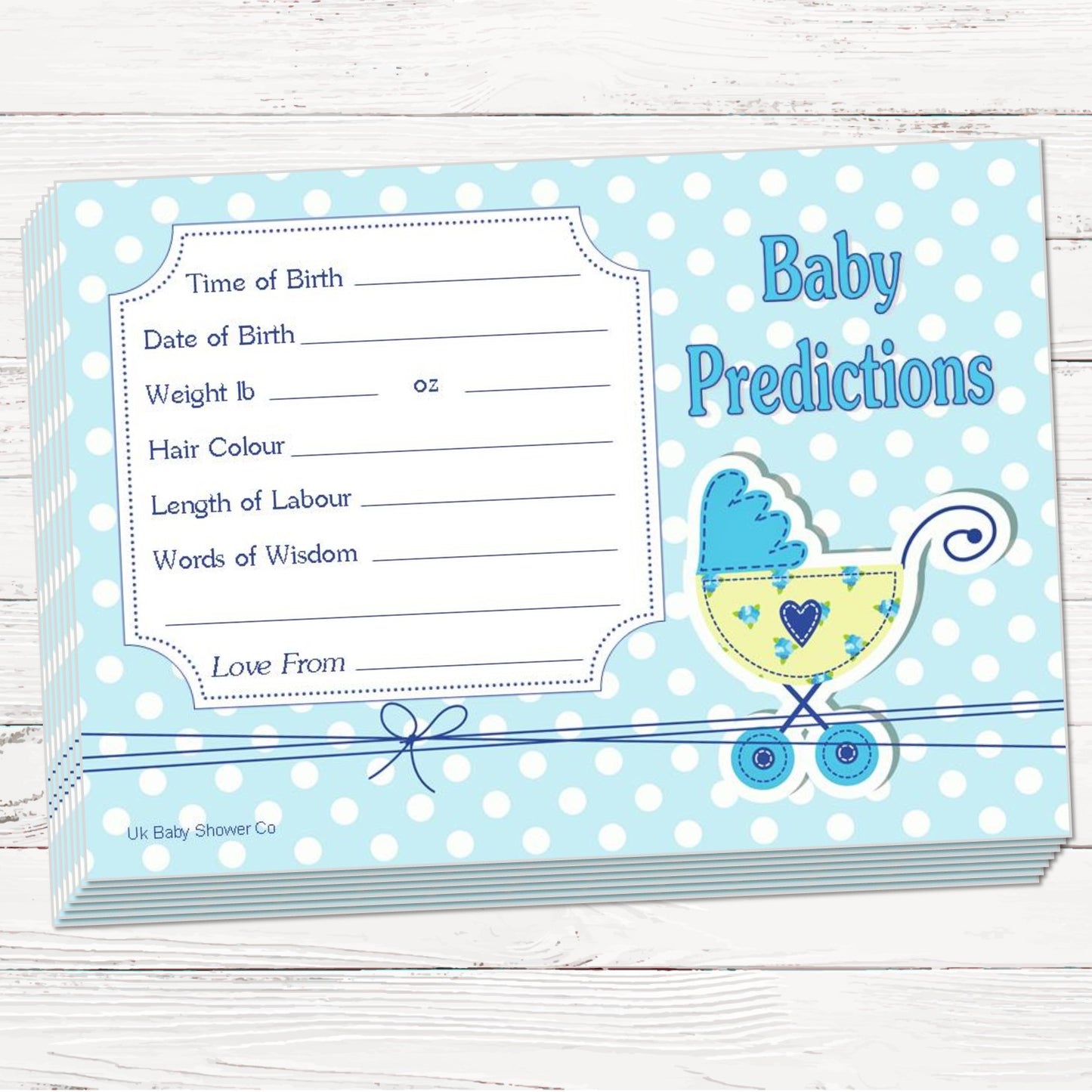 Polka Prediction Cards Keepsake Game,[product type] - Baby Showers and More