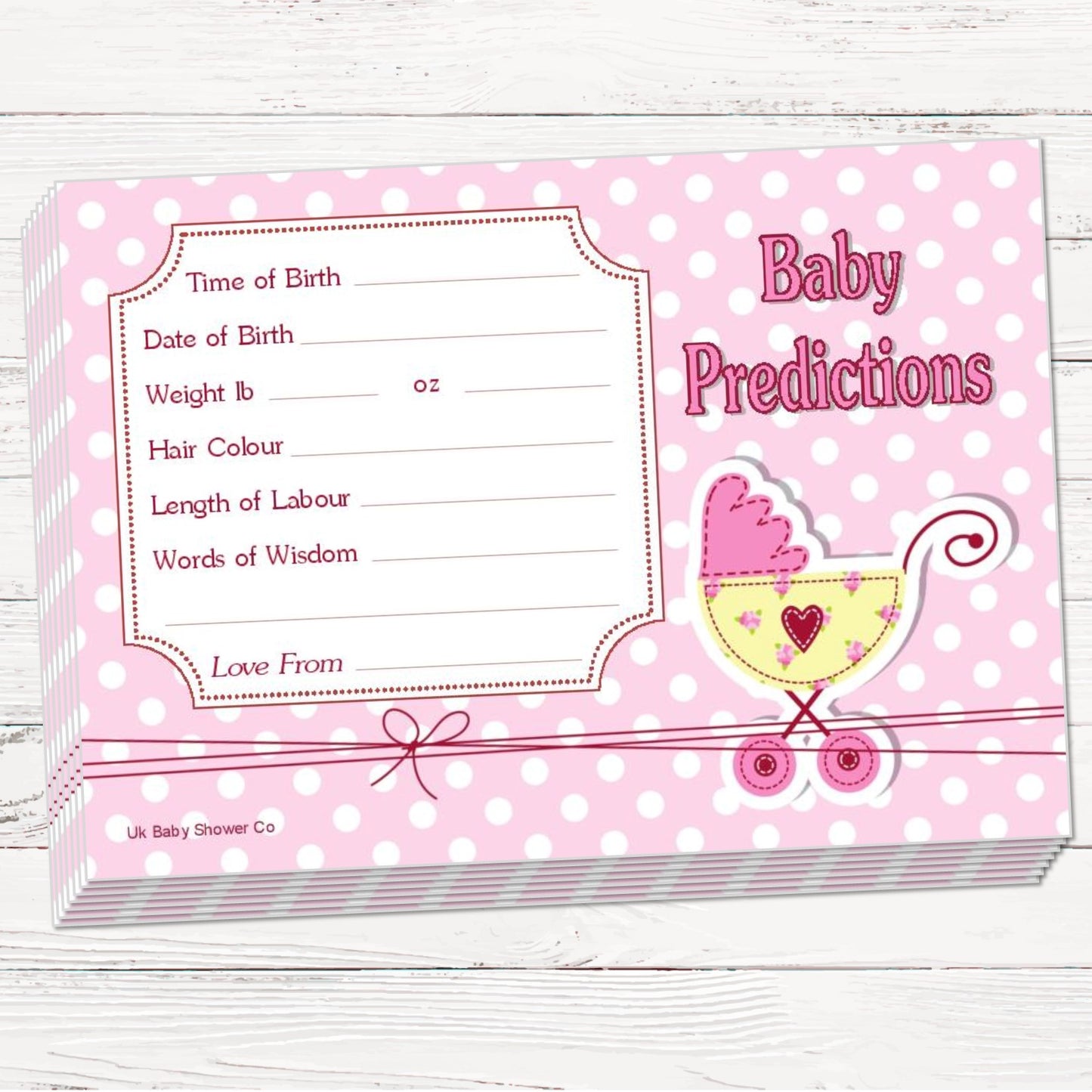 Polka Prediction Cards Keepsake Game,[product type] - Baby Showers and More