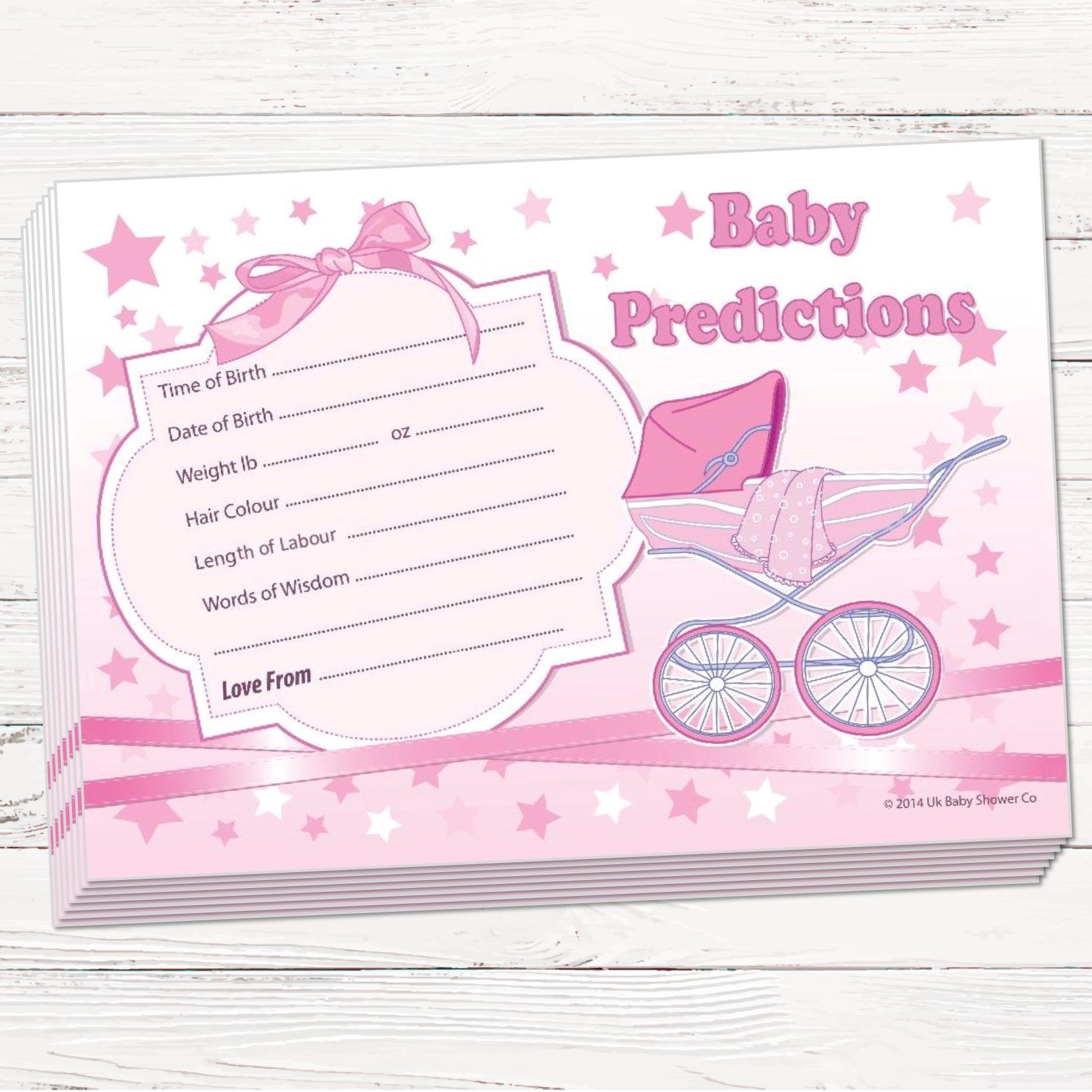 Prediction Cards Keepsake Game Stars Theme,[product type] - Baby Showers and More