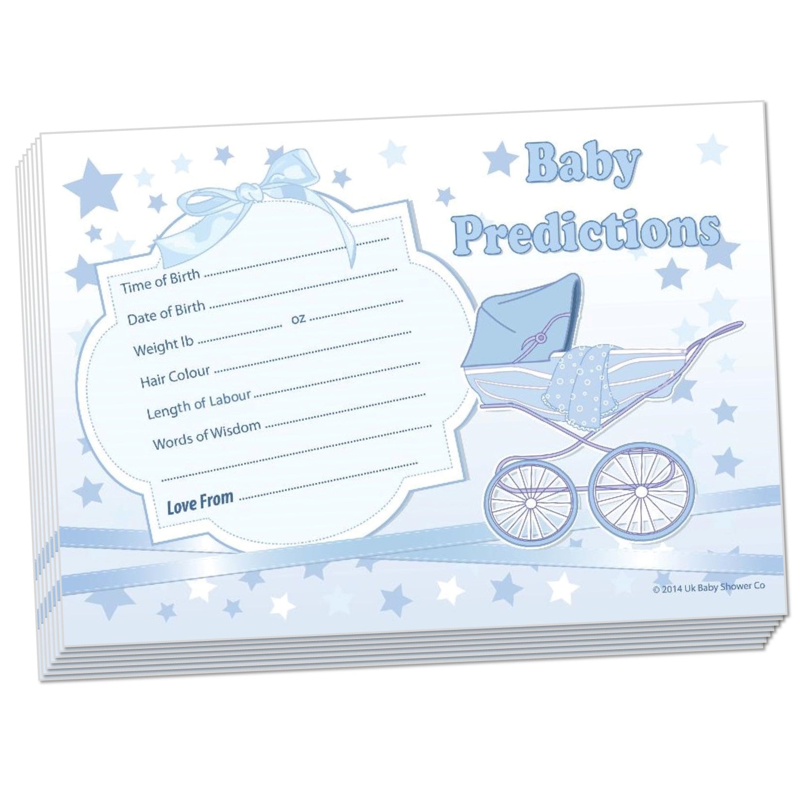 Prediction Cards Keepsake Game Stars Theme,[product type] - Baby Showers and More